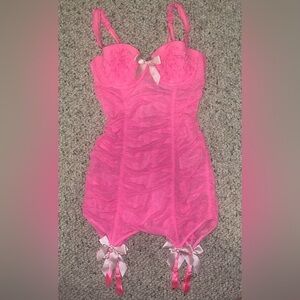 Victoria’s Secret hot pink bodysuit lingerie
